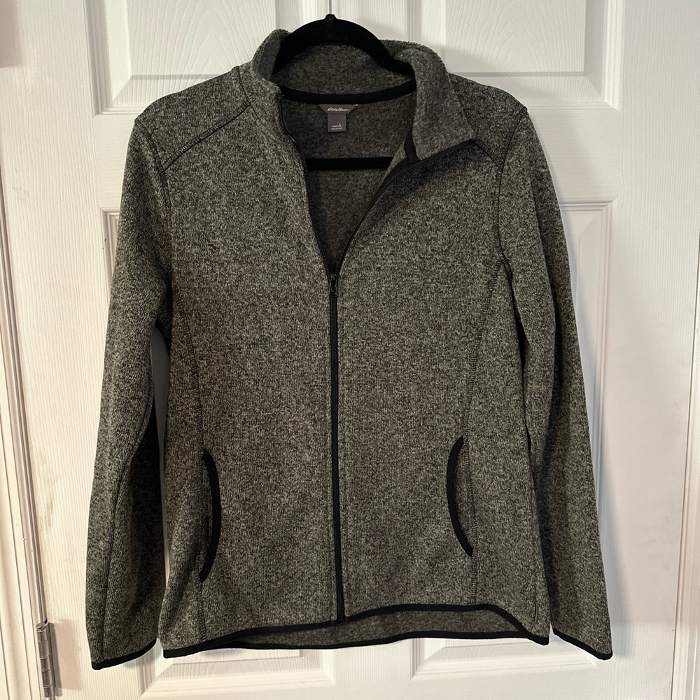 Eddie Bauer gray fleece with black trim large